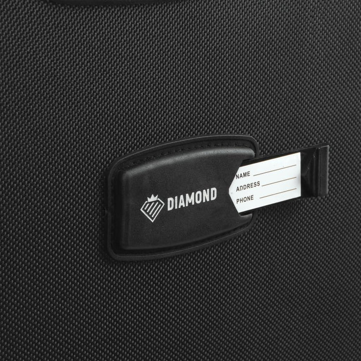 DIAMOND Weichschalen-Kabinenkoffer S 20" – Schwarz, Codura 1200D, 360° Rollen, Zahlenschloss, Erweit