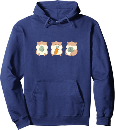 Kawaii Hamster, süsse Hamster mit Gemüse, Karotten Pullover Hoodie