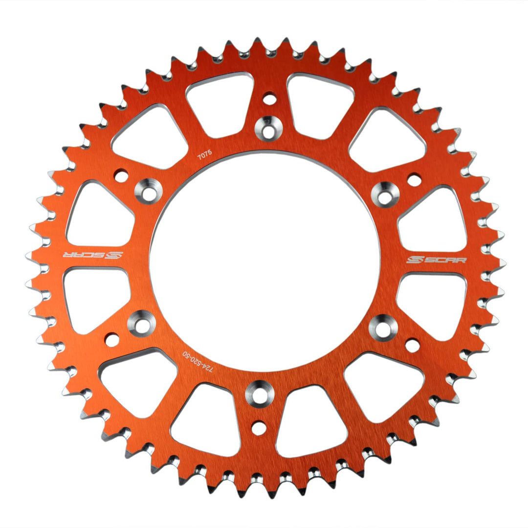 SCAR Aluminium Kettenrad kompatibel mit KTM SX/SXF/EXC/EXCF 125 150 250 300 350 450 500 93-23, Orang