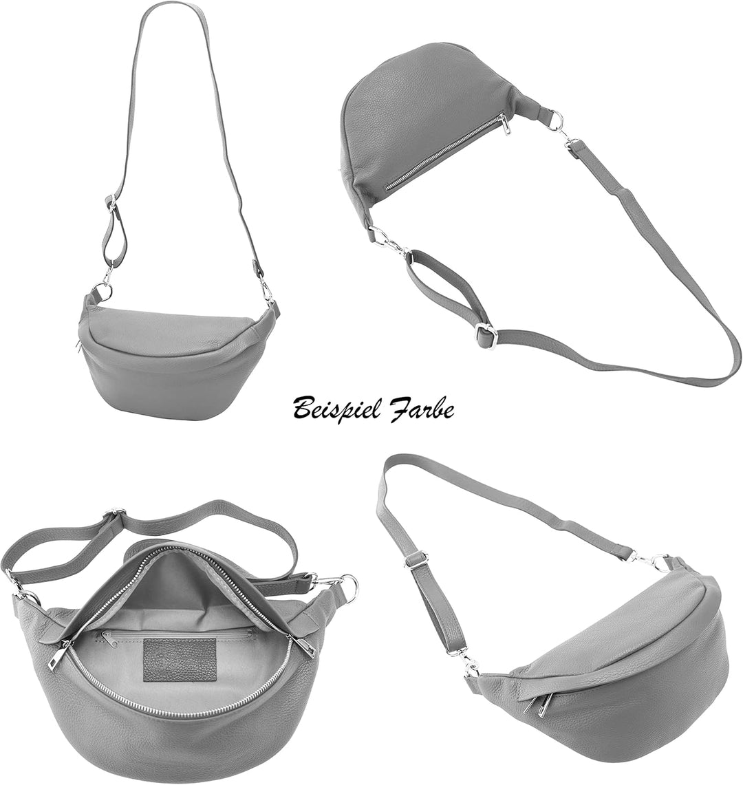 SH Leder ® echt Leder Hüfttasche Damen Herren Unisex Gürteltasche für Festival Reise Bauchtasche mit
