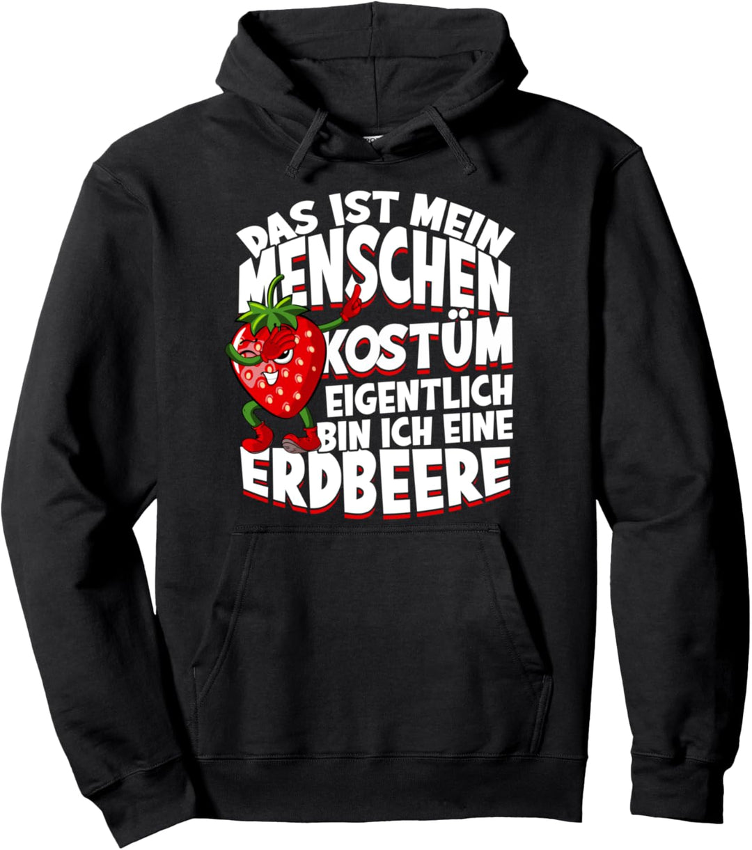 Menschen Kostüm Erdbeere Lustig Dabbing Strawberry Erdbeeren Pullover Hoodie
