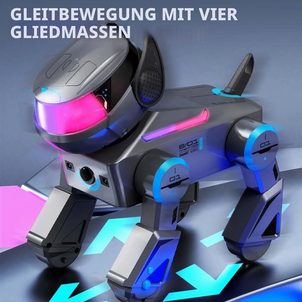 X-Verse RC Roboter Hund für Kinder Ferngesteuerter Spielzeug, Sprach und Interagieren, Programmierba