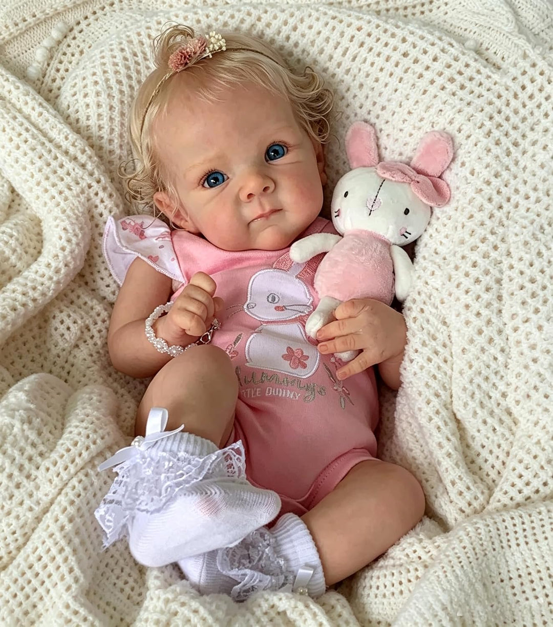 Zero pam Reborn Baby Vollsilikon Lebensecht,Reborn Baby Mädchen, 48CM Lebensechte Babypuppen Wie Ech