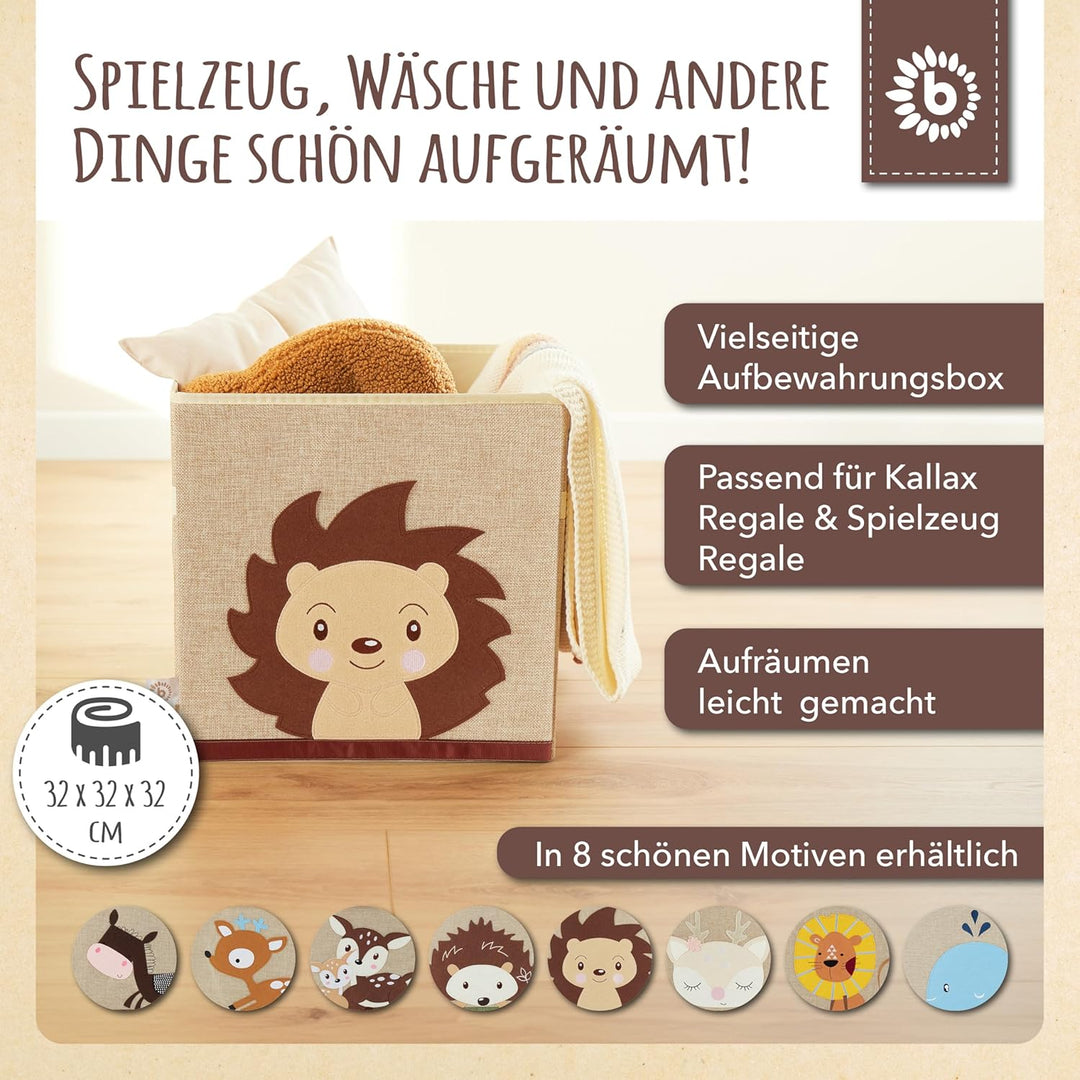 Bieco Igel Piksi - Spielzeugaufbewahrungskiste für den Kallax Regal - 33x33, Igel Piksi