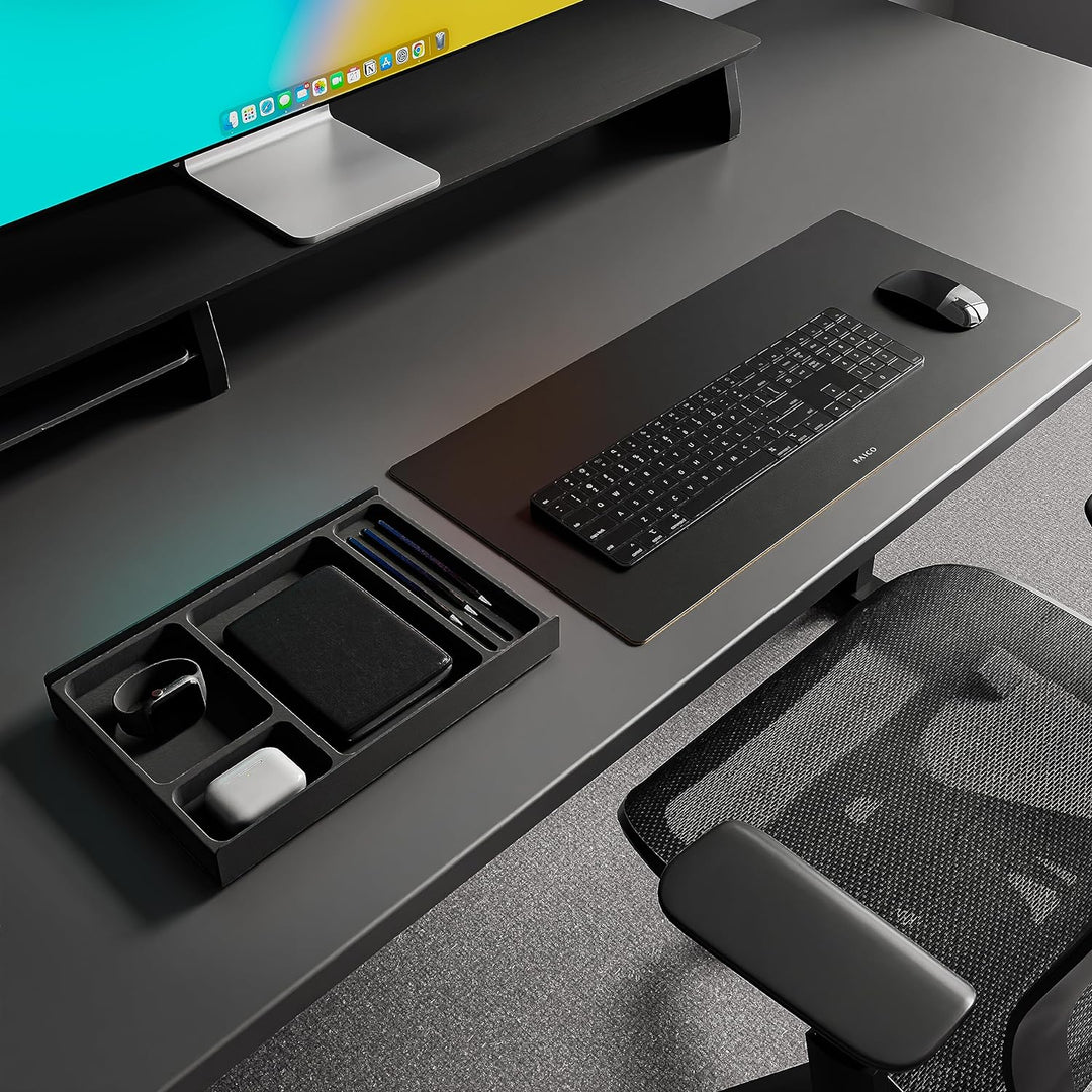 Raico Schreibtischablage mit Fächern, Kork & Aluminium, Auffangbehälter, Stiftablage, geholte Altern