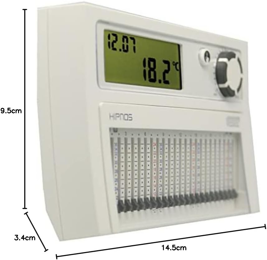 VEMER VE013900 HIPNOS Wandthermostat mit durch Steckreiter, Tagesprogrammierung, Batteriebetrieben,
