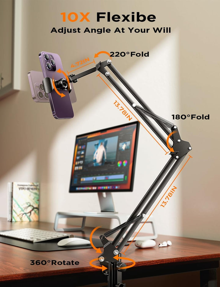 LISEN Tablet Halterung for iPad Halterung Bett, Superflexibel Einstellbar Kindle Halterung Bett Lang