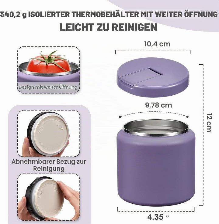 Itslife Thermobehälter für Essen 760ml, Thermo Lunchbox Kinder mit Schnallendeckel und Löffel, Warmh