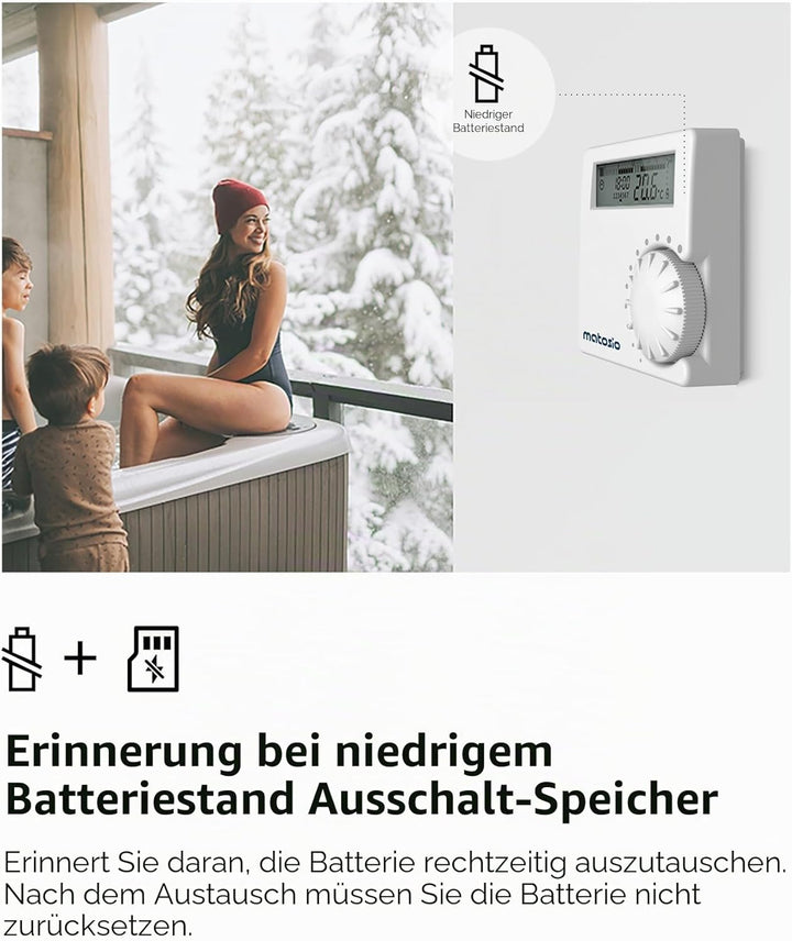 Funk-Thermostat Raumregler Set TH611 für Heizkessel, programmierbar, mit Empfänger, Kesselthermostat