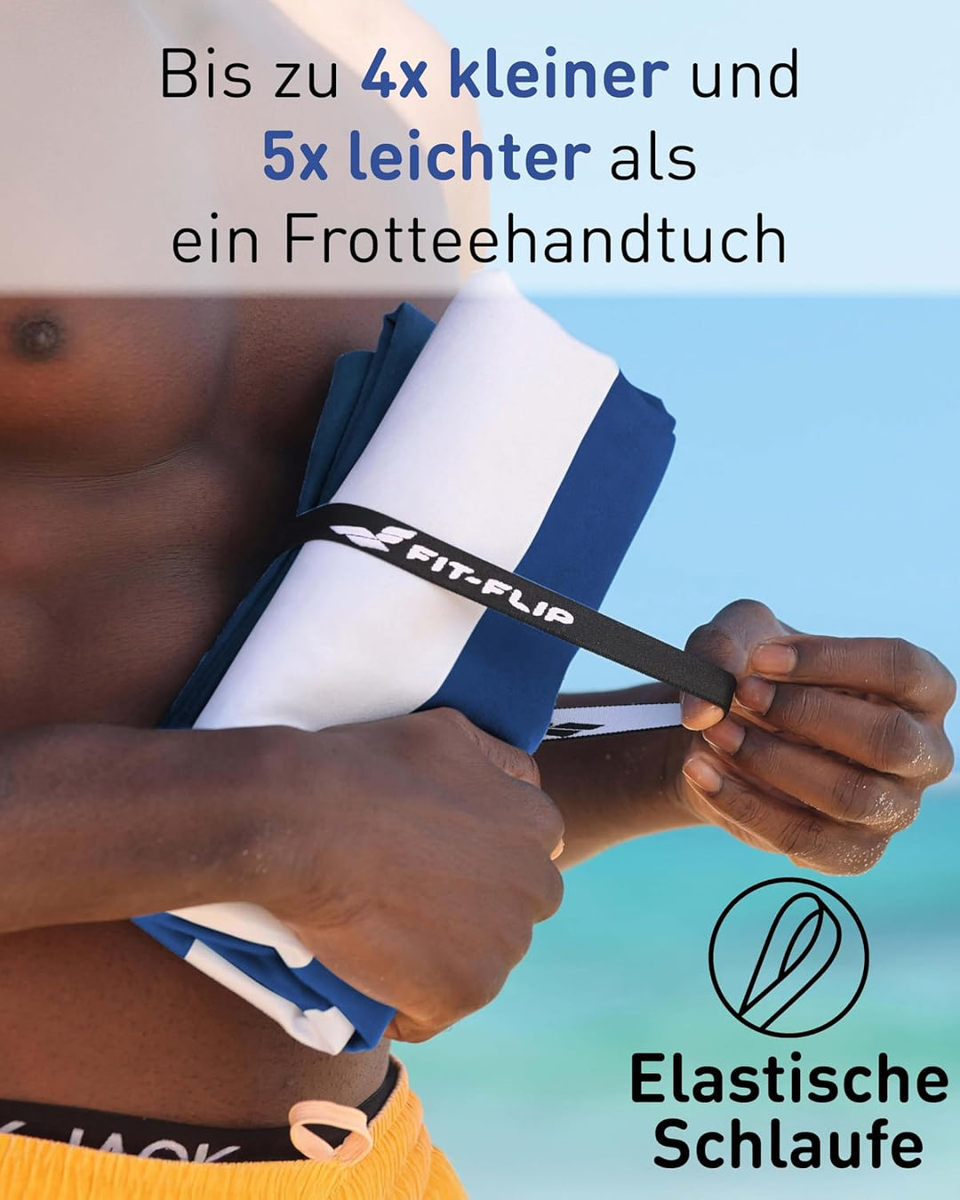 Fit-Flip Strandtuch XXL aus Mikrofaser - leicht und schnelltrocknend - 100% recyceltes Strandhandtuc