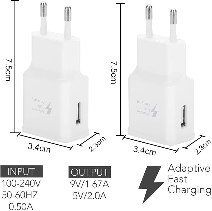 4er Pack USB Ladegerät, Universal Netzteil Netzstecker, Ersatz-Original Schnellladegerät für Samsung