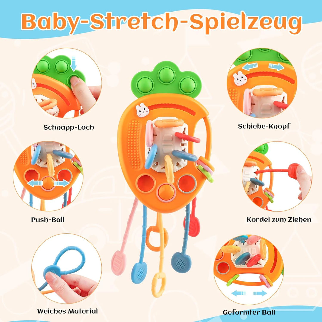 6 in 1 Montessori Spielzeug Baby, Spielzeug Baby ab 6 bis 12 Monate, Sensorisches Baby Spielzeug, Mo