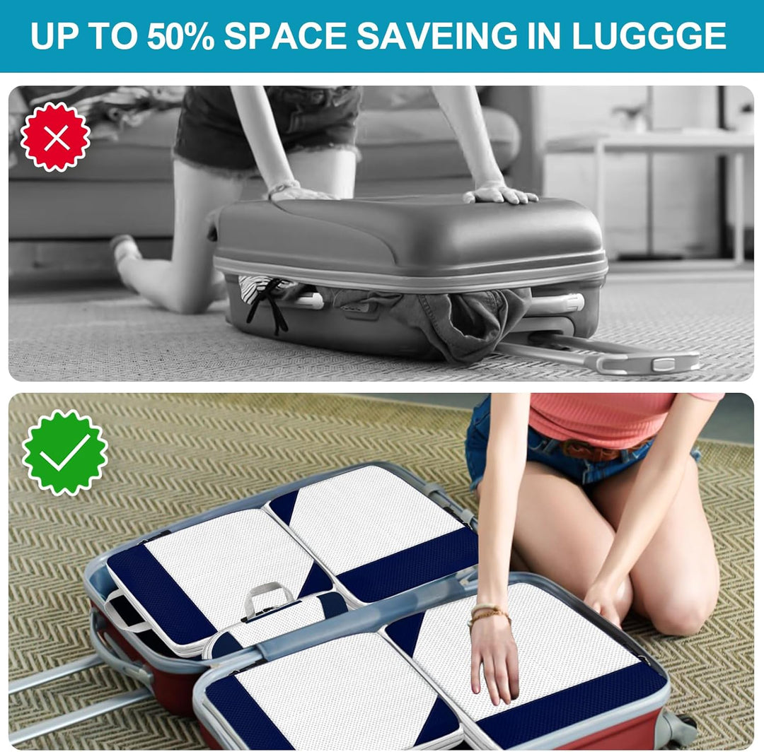 Cinnani Koffer Organizer Set, 8-Teilig Compression Packing Cubes, Packtaschen mit Kompression Packwü