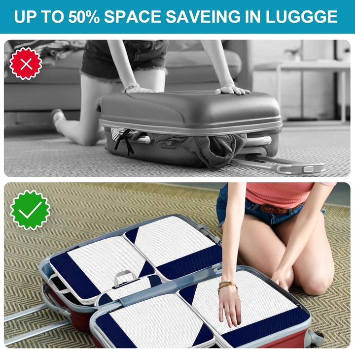 Cinnani Koffer Organizer Set, 8-Teilig Compression Packing Cubes, Packtaschen mit Kompression Packwü