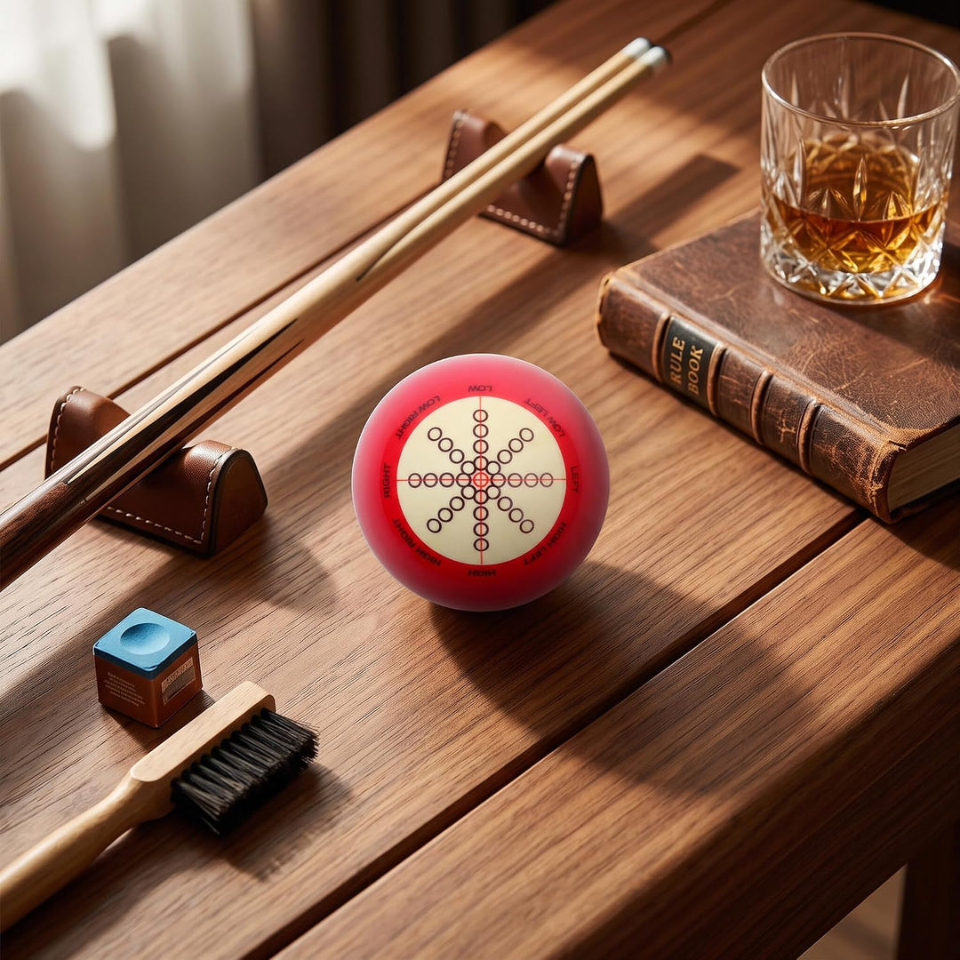Ejoyous Cue Bälle Billard, Tragbarer Billardkugel mit Standardlinien und Punkten Training Assistent