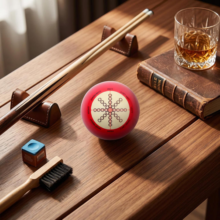 Ejoyous Cue Bälle Billard, Tragbarer Billardkugel mit Standardlinien und Punkten Training Assistent