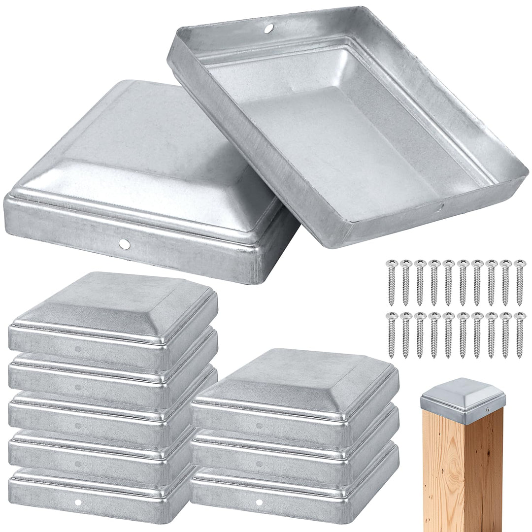 Pfostenkappen Pfostenkappe 10x10cm Stahl Verzinkt Flache Form Zaunpfosten Kappen Pfostenabdeckung fü