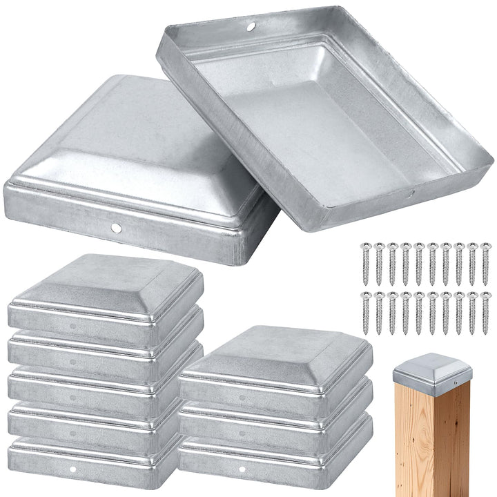 Pfostenkappen Pfostenkappe 10x10cm Stahl Verzinkt Flache Form Zaunpfosten Kappen Pfostenabdeckung fü