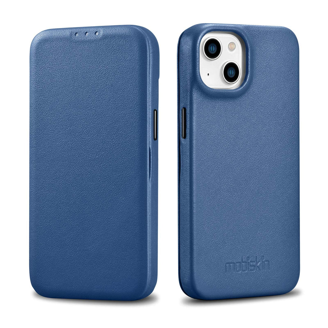 Mobiskin Hülle kompatibel mit Apple iPhone 14 (6,1 Zoll), Handyhülle mit echtem Leder, Case, Schutzh