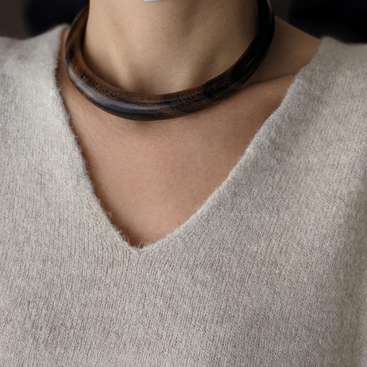 81stgeneration Braun Halsband Drehmoment Naturholz Halskette organischen