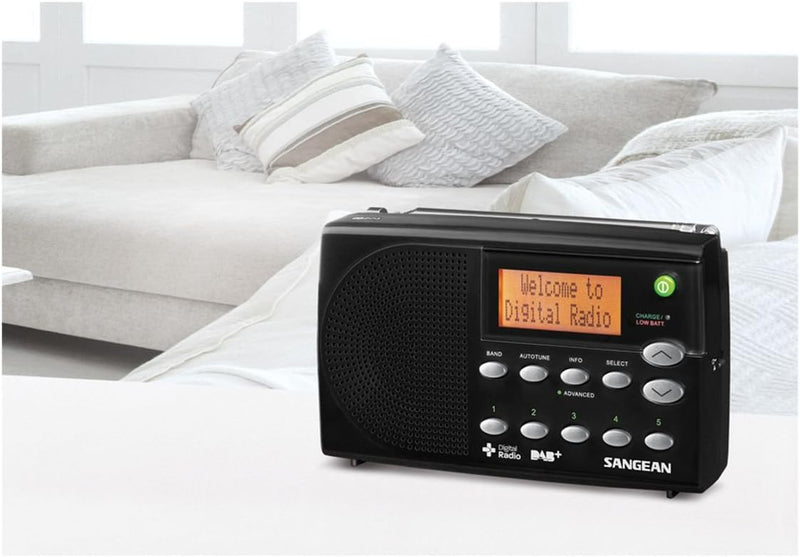 Sangean DPR65 Tragbares Digital-Radio (LCD-Display, DAB+, FM-RDS) schwarz, schwarz