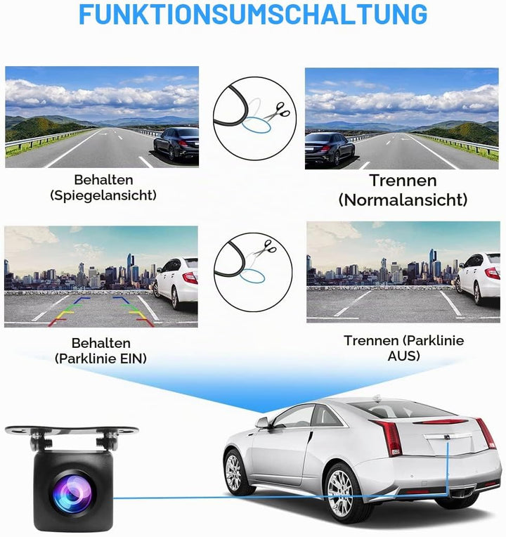 PARKVISION Rückfahrkamera mit 180° Super Weitwinkel Auto Kamera Rückfahrkamera DC 12-24V Breite Span