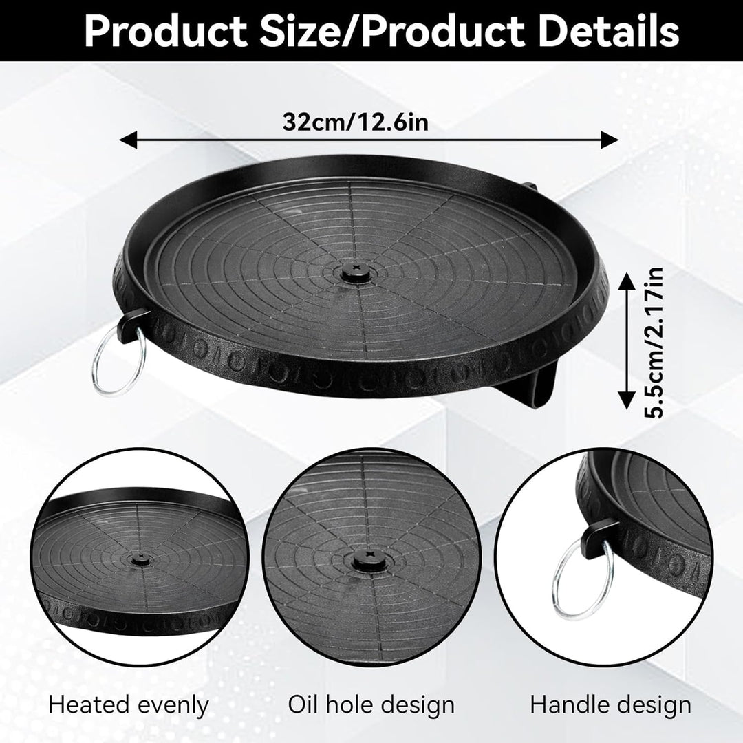 HERCHR Koreanische BBQ Grillpfanne, beschichtete Antihaft Grillplatte, Doppeldicke Aluminiumlegierun