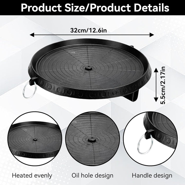 HERCHR Koreanische BBQ Grillpfanne, beschichtete Antihaft Grillplatte, Doppeldicke Aluminiumlegierun