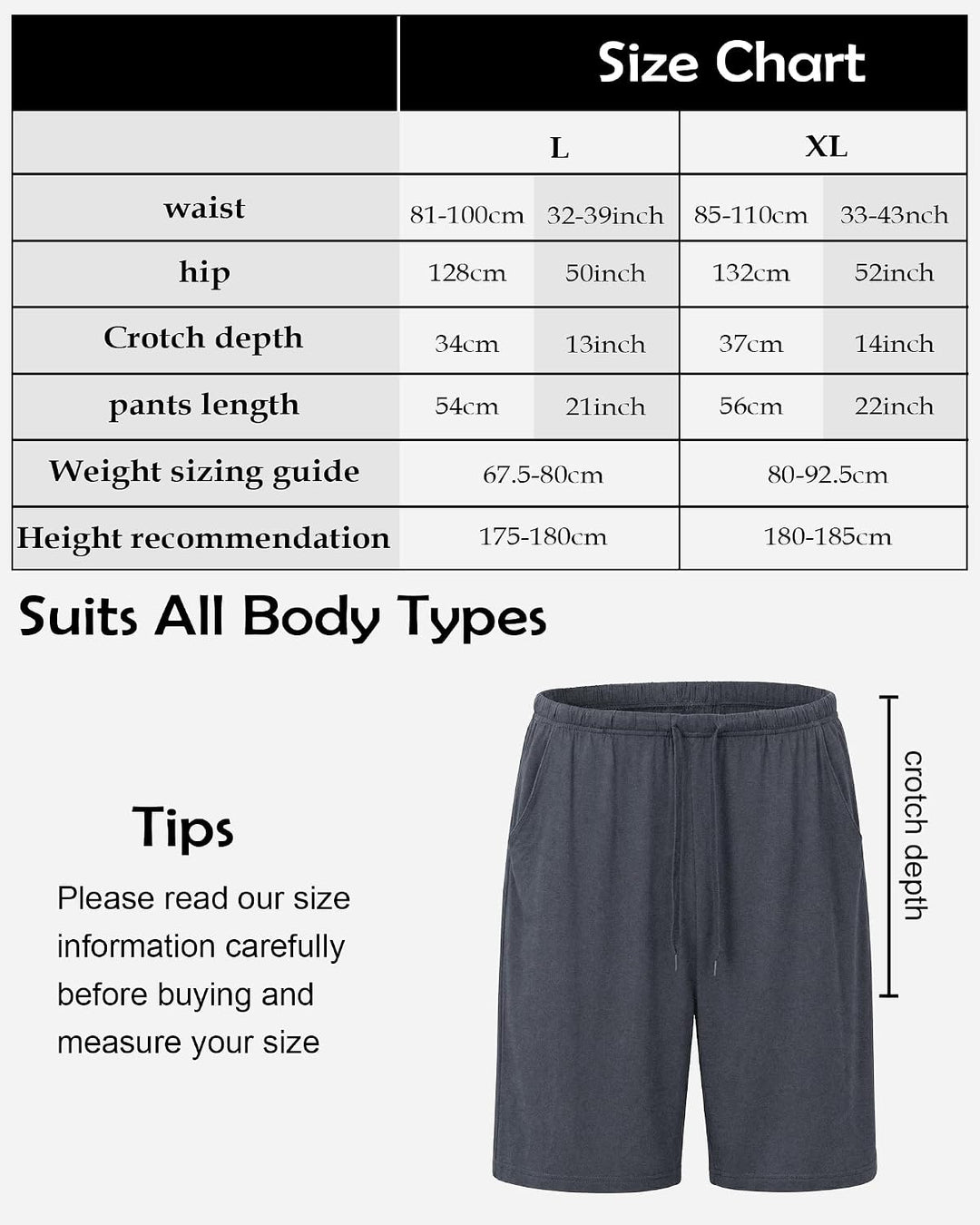 2er Pack Pyjamahose Herren Kurz Modal Schlafanzughose Weich Verstellbare Taille, Beidseitige Taschen