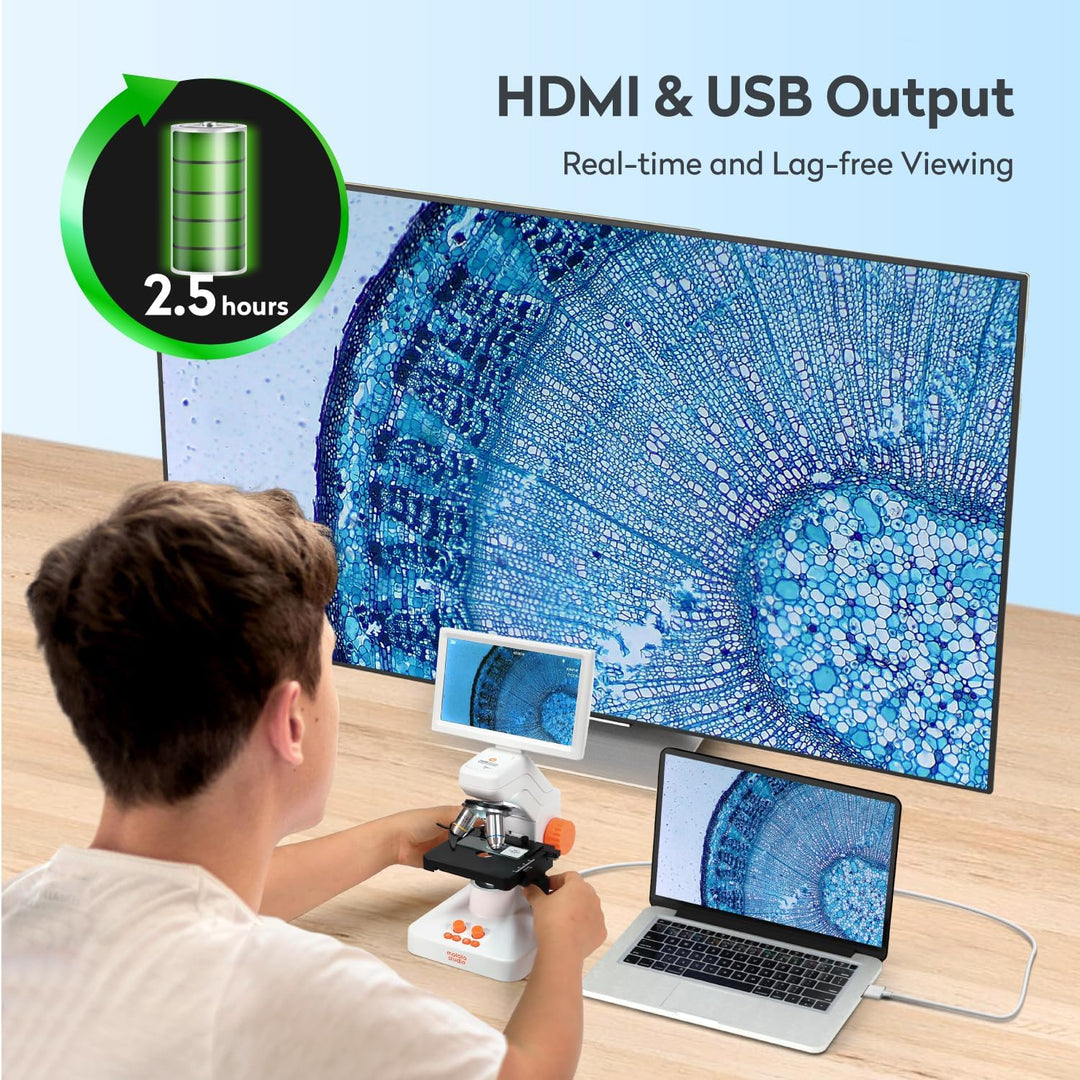 HDMI Digitales Mikroskop, MatataStudio MT3-2 7-zoll USB LCD Mikroskop 1200x 1080p Durchlicht Auflich