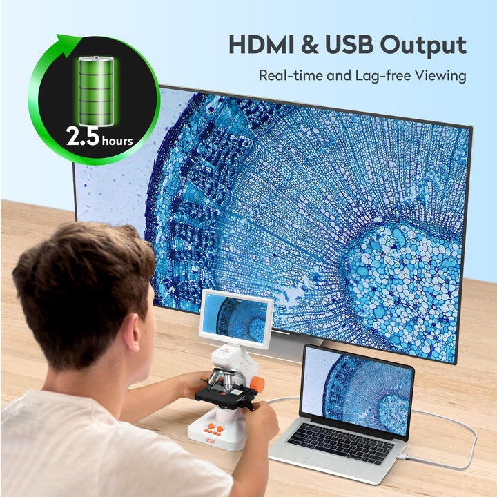 HDMI Digitales Mikroskop, MatataStudio MT3-2 7-zoll USB LCD Mikroskop 1200x 1080p Durchlicht Auflich