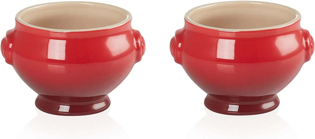 Le Creuset Suppenterrinen 2er-Set, je 600 ml, Steinzeug, Kirschrot