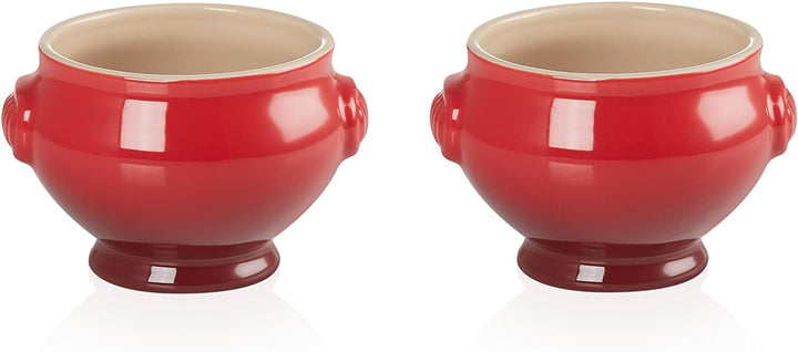 Le Creuset Suppenterrinen 2er-Set, je 600 ml, Steinzeug, Kirschrot
