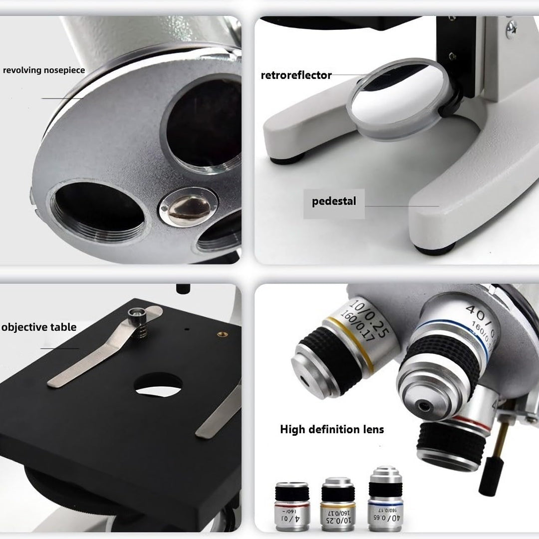 Mikroskop für Studenten und Erwachsene, 200-4000X Vergrösserung, leistungsstarkes biologisches Bildu