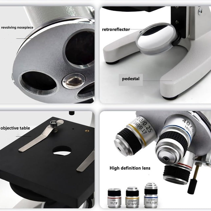 Mikroskop für Studenten und Erwachsene, 200-4000X Vergrösserung, leistungsstarkes biologisches Bildu