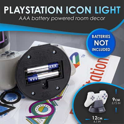 Paladone Playstation Geschenkset mit Symbolen, Licht, Stickern und Flasche, offizielles Lizenzproduk