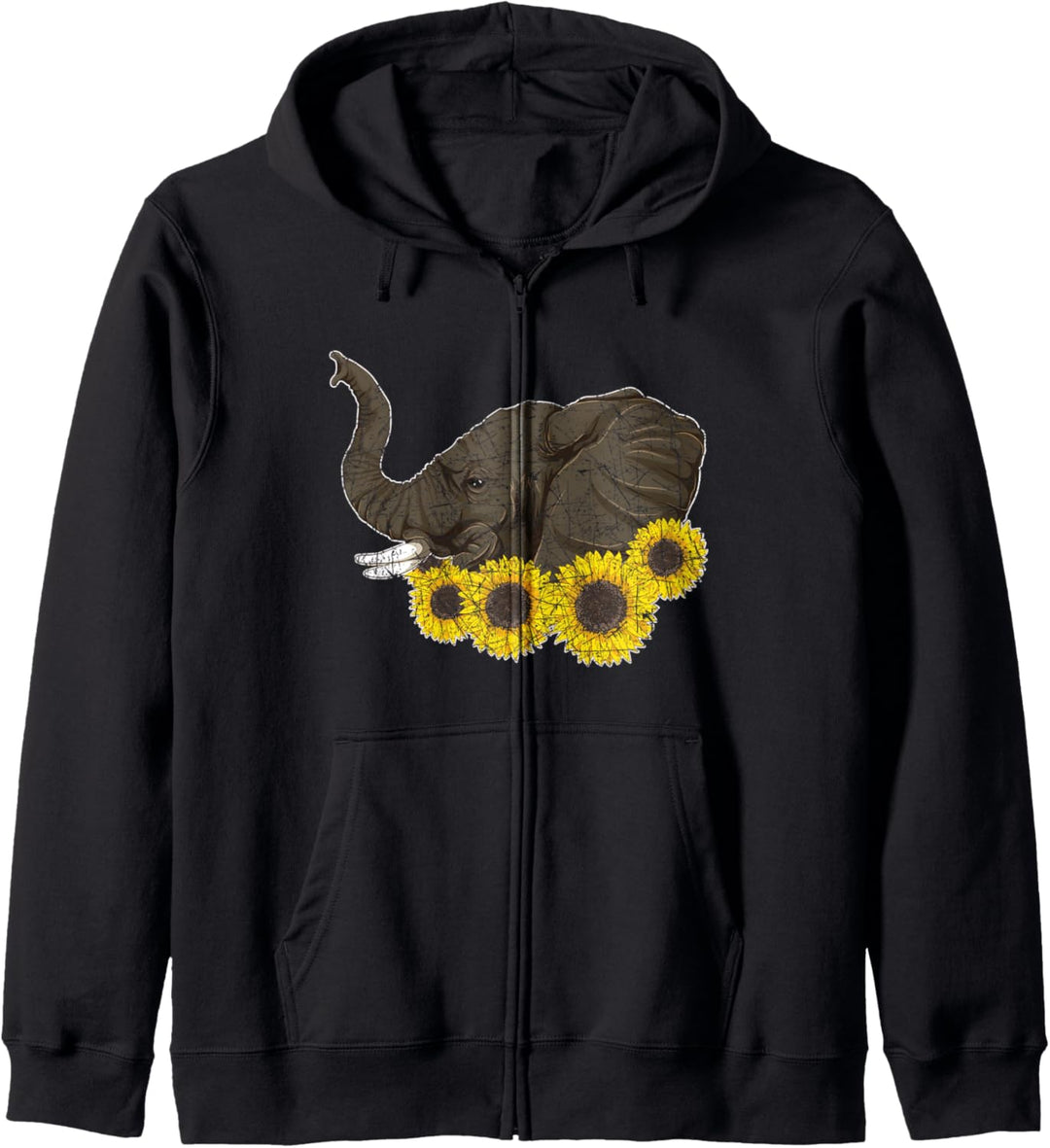Sonnenblumen Hippie Afrika Tier Safari Elefant Kapuzenjacke