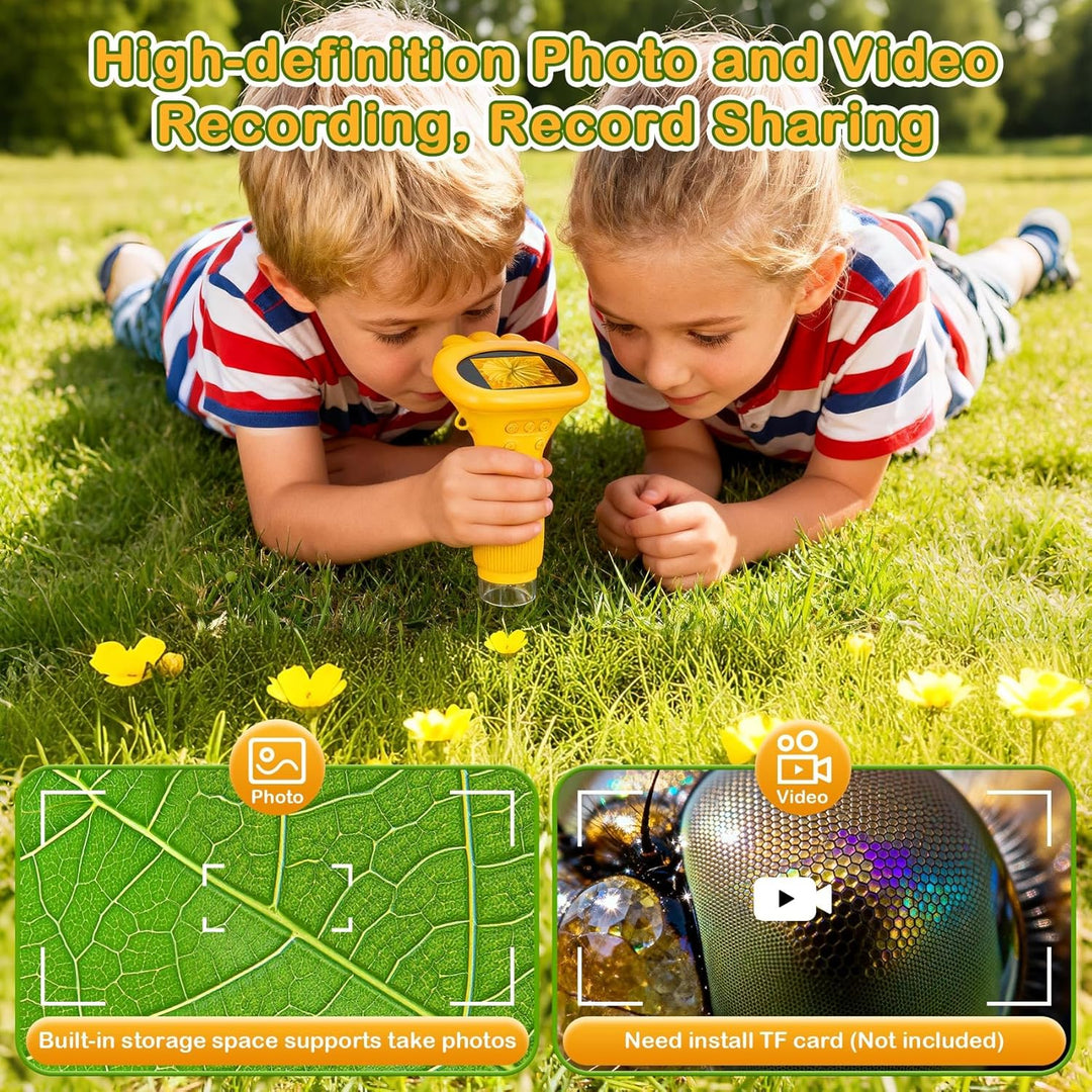 Mikroskop für Kinder,Hand Mikroskop Digital 2.0 Zoll Bildschirm 200x Taschenmikroskop,PC kompatibel