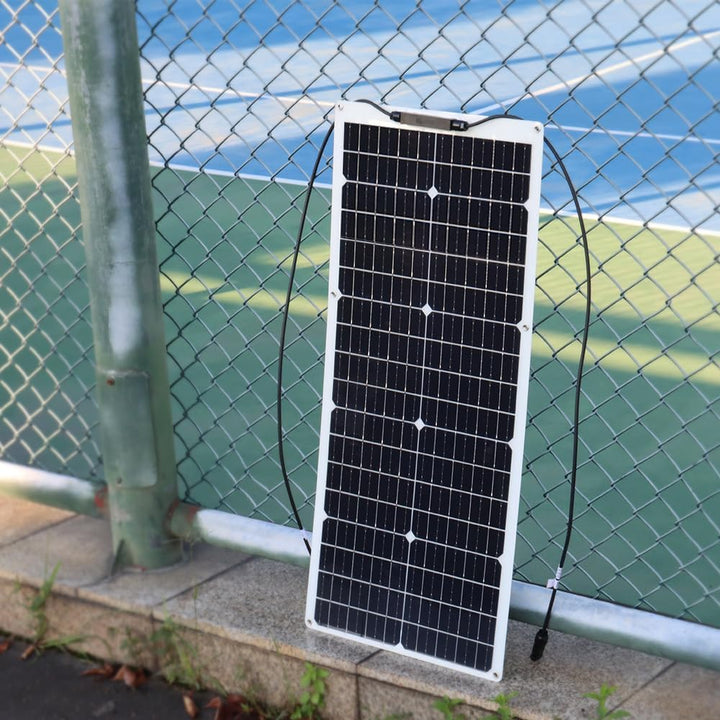 50W Solarpanel Flexibel 12V Monokristallines Solarpanel, Flexible Solarmodule mit Kabel für Wohnmobi
