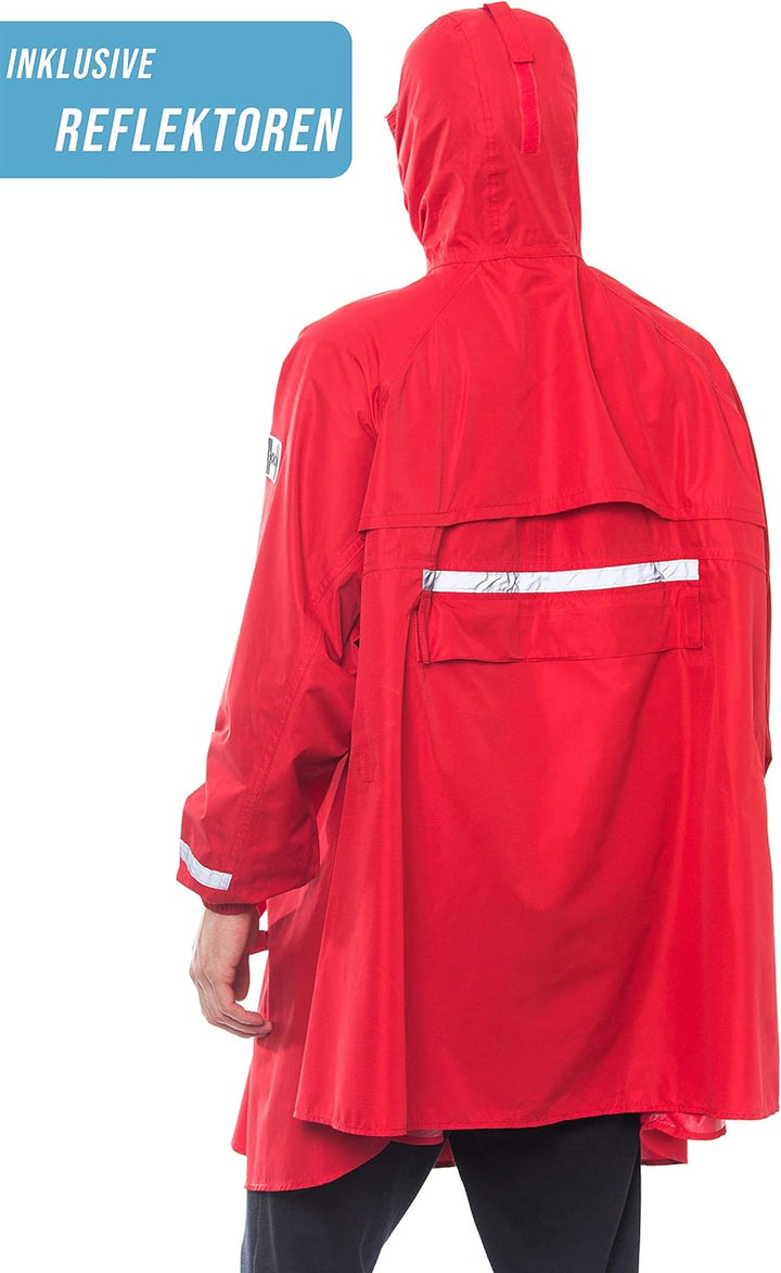 HOCK Regenponcho mit Reissverschluss und Ärmeln - Fahrradponcho Wasserdicht & Atmungsaktiv - Mit Kap