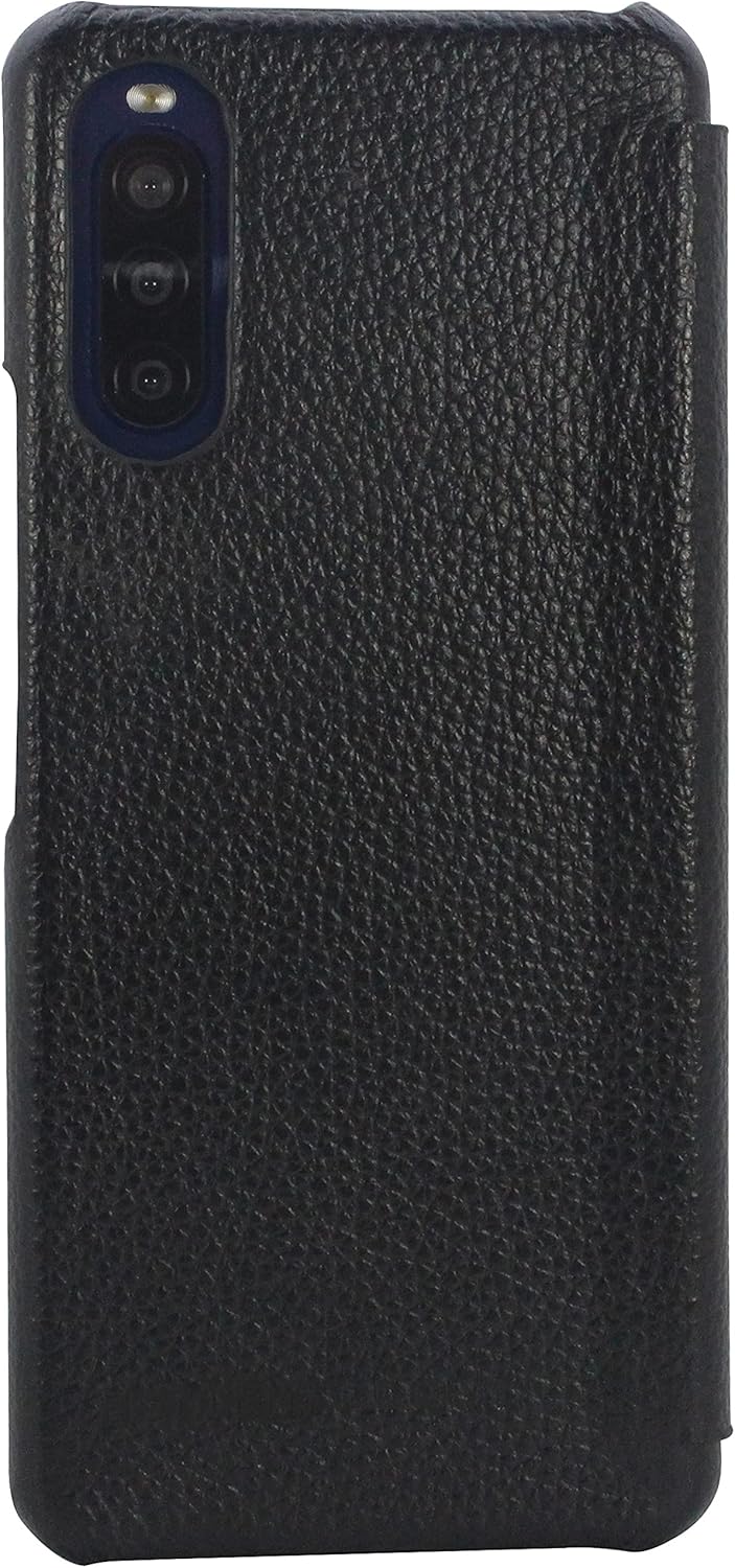 STILGUT Book Case kompatibel mit Sony Xperia 10 II Hülle aus Leder zum Klappen, Klapphülle, Handyhül