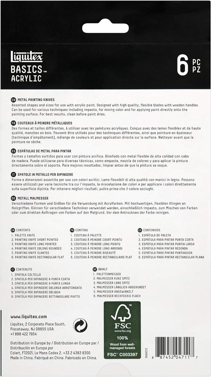 Liquitex 3699372 Basics Malmesser Set mit rostfreier elastischer Metallklinge für Acrylfarben oder Ö