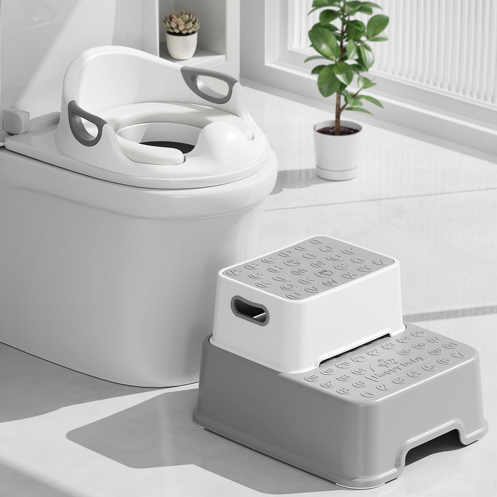MAMIZO Toilettensitz Kinder mit Tritthocker Kinder, Wc Sitz Kinder mit 2 Stufen Hocker, Toilettensit