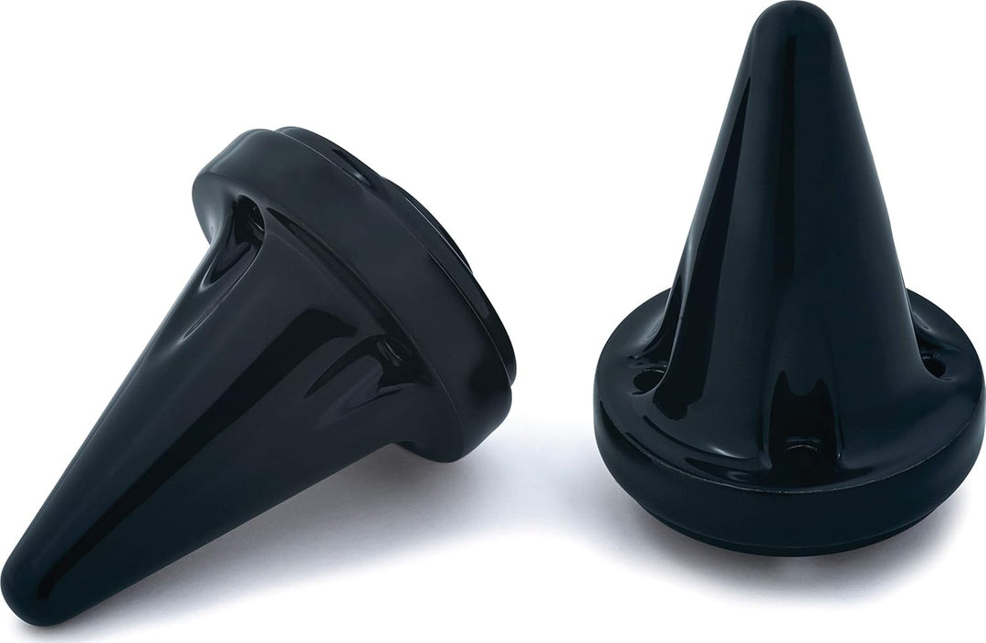 Kuryakyn 1 Paar Motorradlenker Zubehör Stiletto Handgriff Endkappe schwarz glänzend 6359, schwarz gl