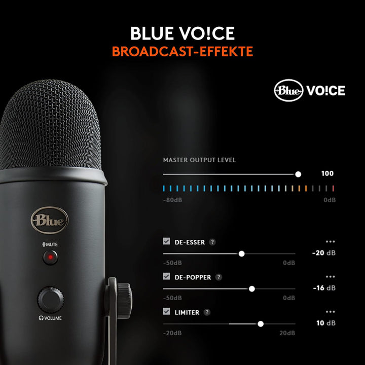 Blue Microphones Yeti Professionelles USB-Mikrofon für Aufnahmen, Streaming, Podcasting, Broadcastin