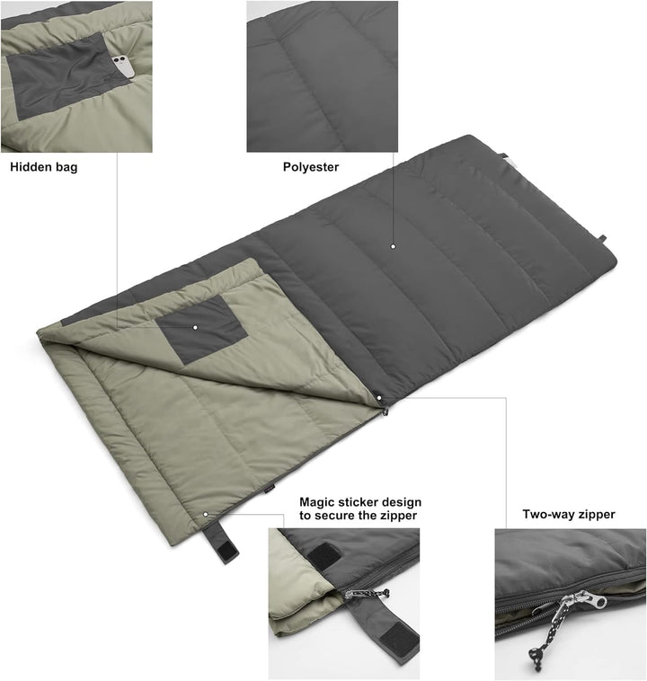 Mardingtop Schlafsack Outdoor,Leichtgewicht Warm Deckenschlafsack,für für Erwachsene und Kinder Somm