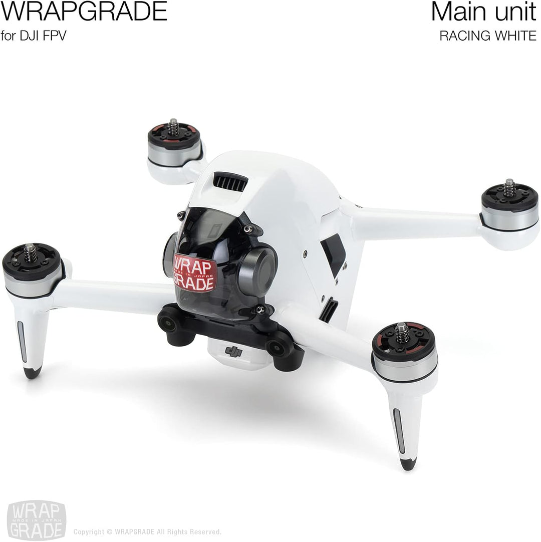 WRAPGRADE Skin Kompatibel mit DJI FPV (Racing White)