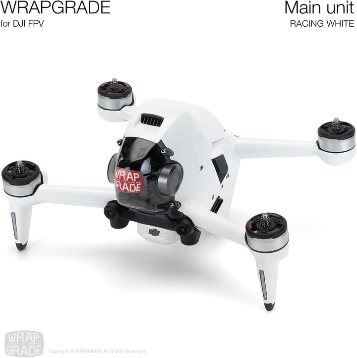 WRAPGRADE Skin Kompatibel mit DJI FPV (Racing White)