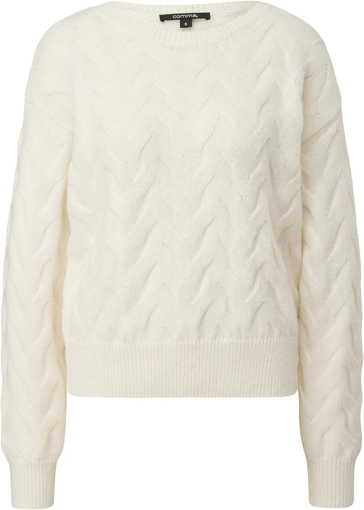 Comma Damen Pullover XL Weiss 0120, XL Weiss 0120