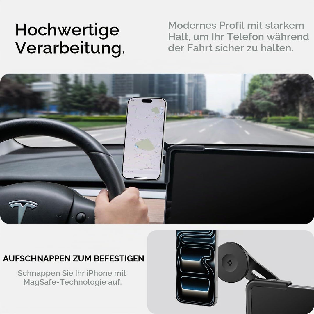 Spigen Tesla Model Y(~Juniper 2025)/3(~Highland 2025)/S/X MagSafe Handyhalterung【Montage ohne Klebst
